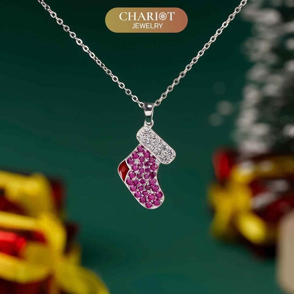 Dây chuyền bạc DCJ35 Red Stocking Christmas S925 ChariotJewelry