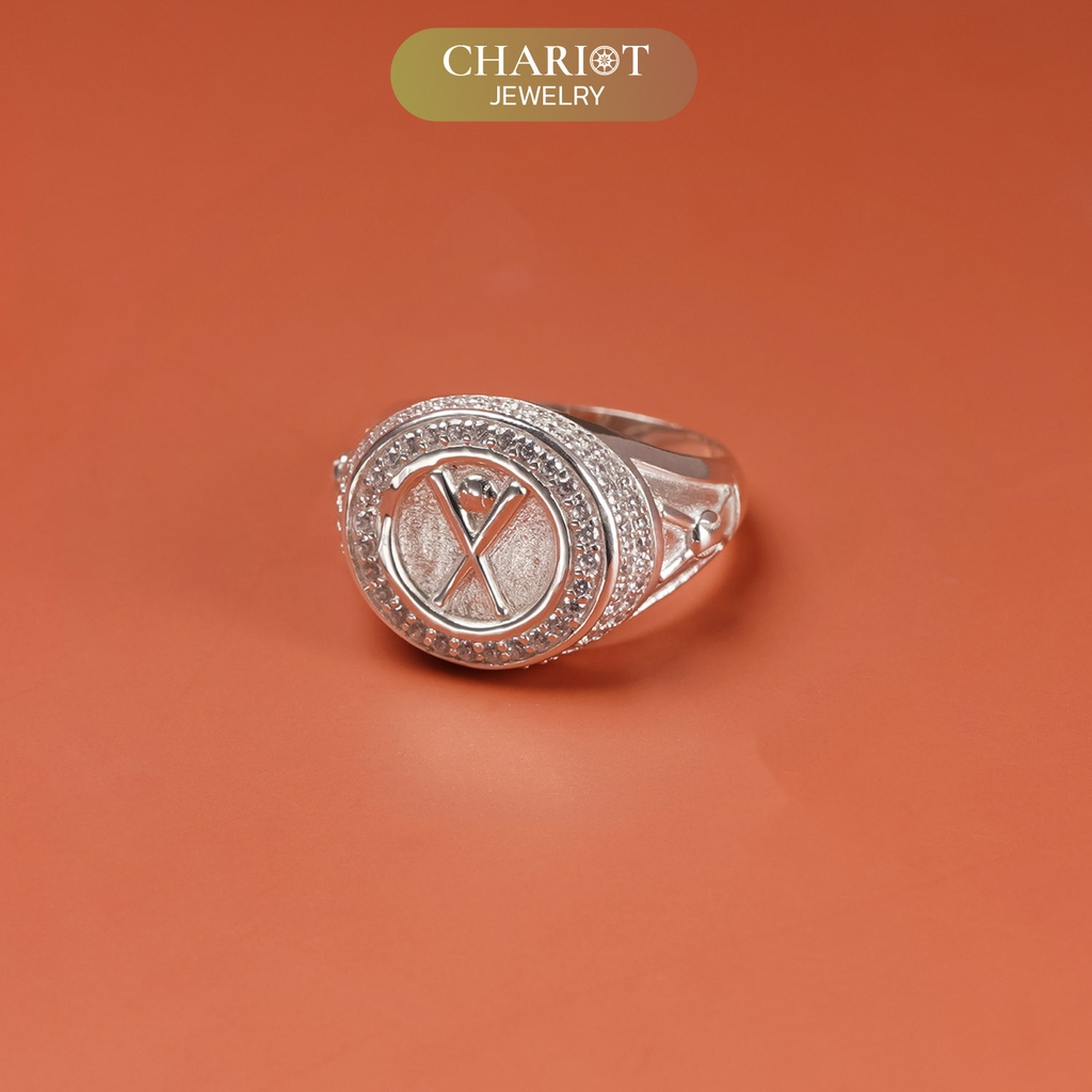 Nhẫn bạc S925 NCJ75 Tình yêu bóng chày cho nam ChariotJewelry