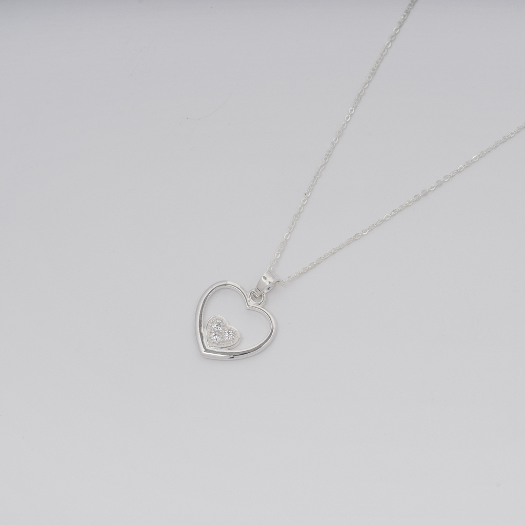 Dây chuyền bạc DCJ94 S925 trái tim yêu thương, quà tặng Valentine ý nghĩa, Chariot Jewelry