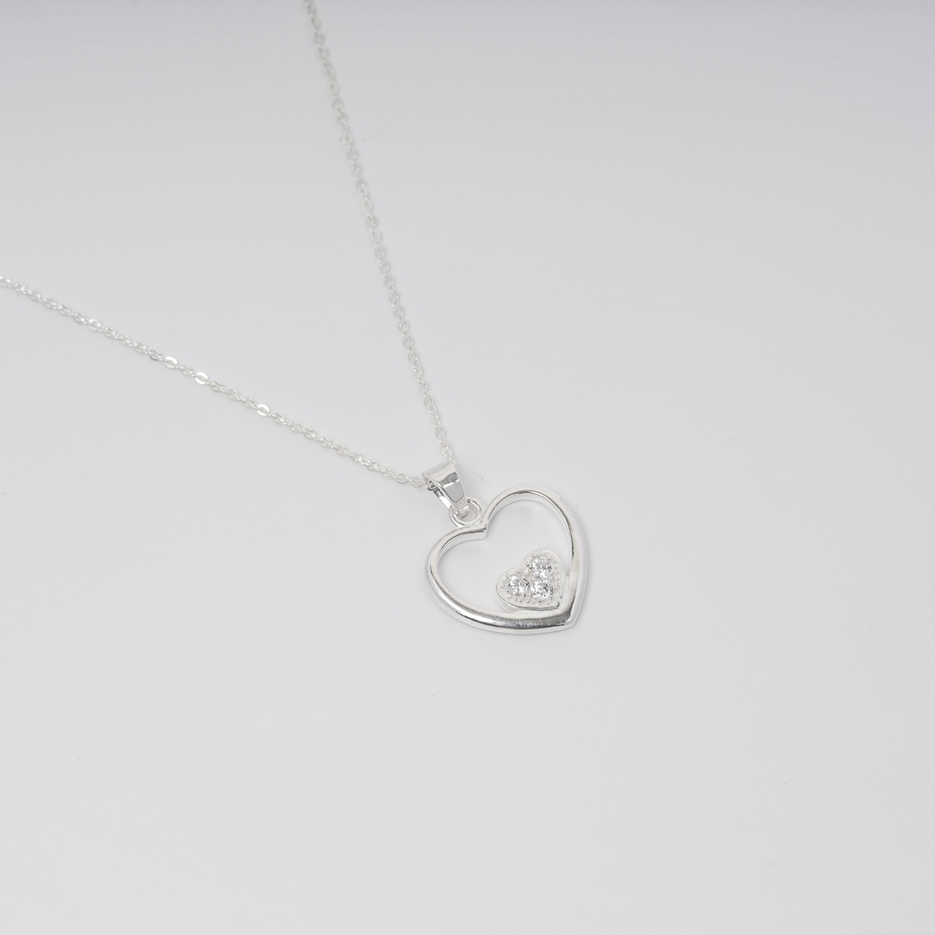 Dây chuyền bạc DCJ94 S925 trái tim yêu thương, quà tặng Valentine ý nghĩa, Chariot Jewelry