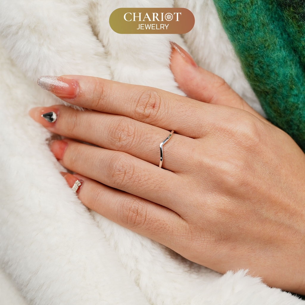 Nhẫn Bạc NCJ06 Chevron Cổ Điển Chariot Jewelry