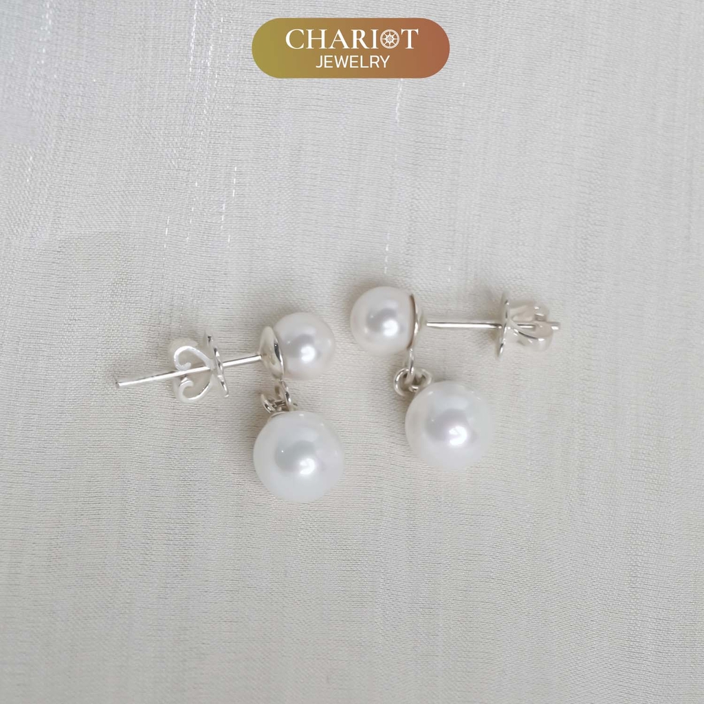 Khuyên tai nữ ECJ11 ngọc trai nhân tạo xinh xắn, dễ thương ChariotJewelry