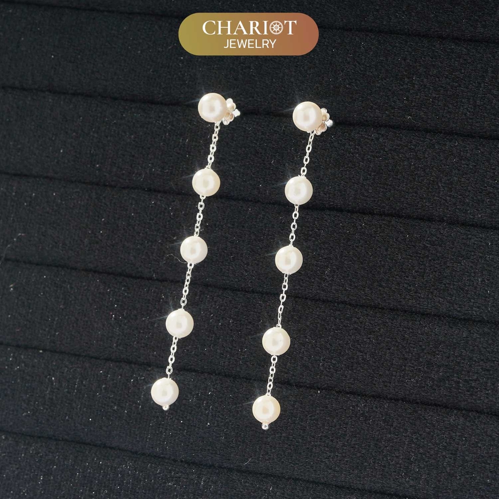 Khuyên tai bạc ECJ27 Giọt nước từ biển sâu s925 ChariotJewelry