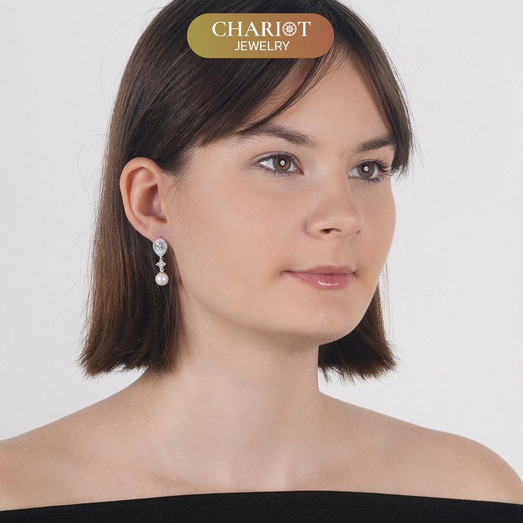 Khuyên tai bạc ECJ71 vũ trụ lấp lánh, bí ẩn Chariot Jewelry