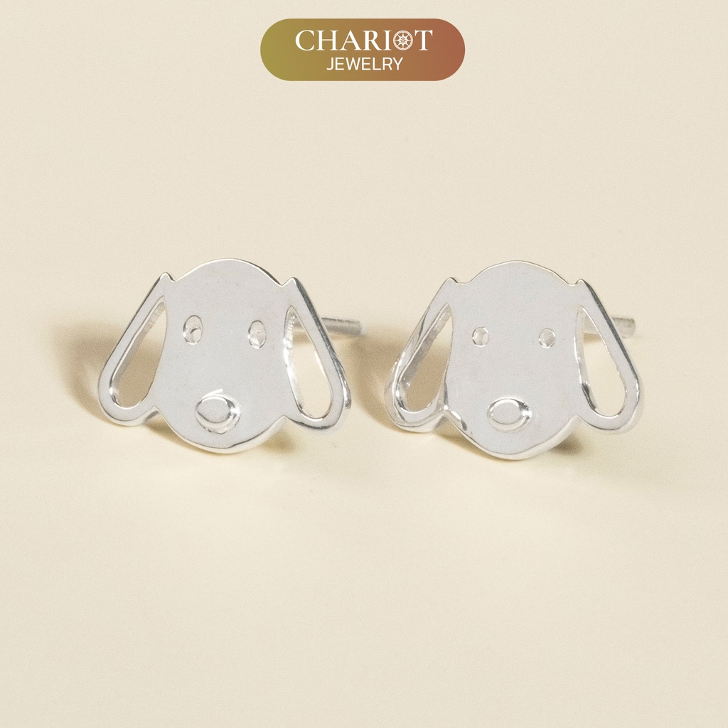Khuyên tai bạc ECJ76 mặt cún dễ thương Chariot Jewelry