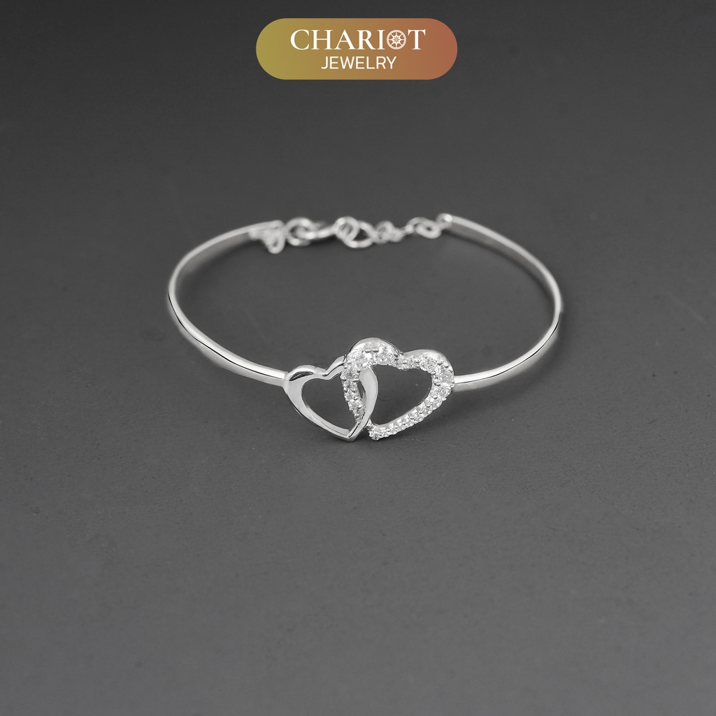 Lắc tay BCJ17 hai trái tim liên kết Chariot Jewelry