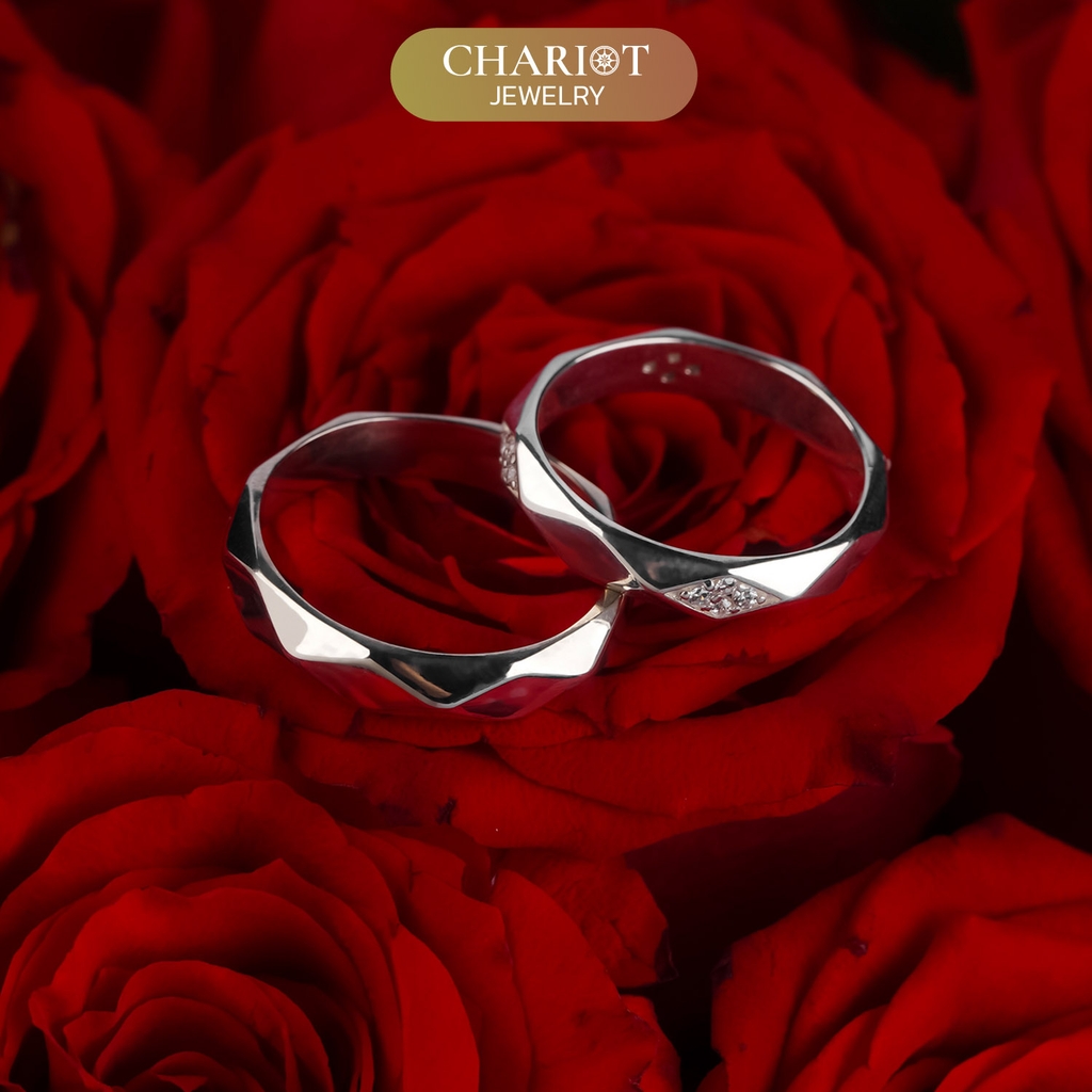 Nhẫn đôi bạc S925 nam nữ NCJ118 Geometric, nhẫn couple bạc, quà tặng Valentine ý nghĩa dành tặng bạn gái, ChariotJewelry