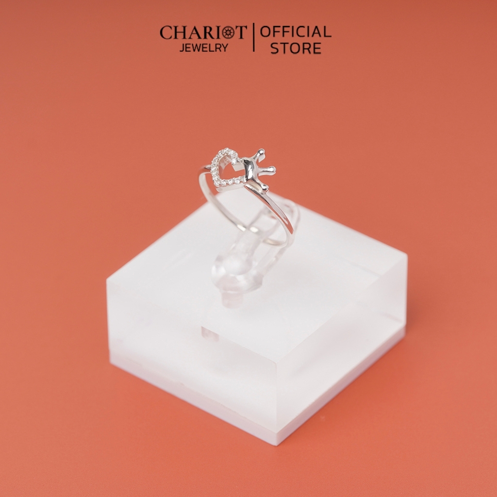 Nhẫn bạc NCJ55 S925 Minimalist Tiny Heart, quà tặng 8-3 ý nghĩa dành cho bạn gái, Chariot Jewelry