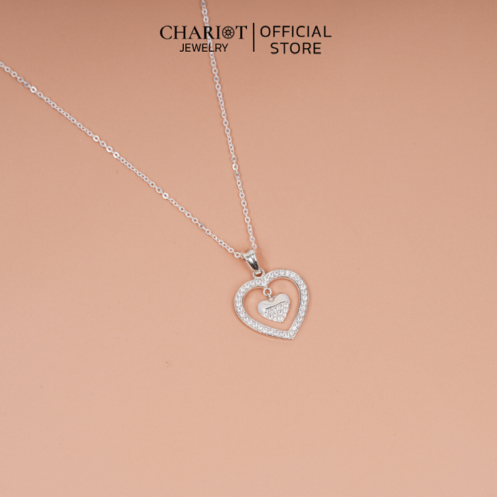 Dây chuyền DCJ07 S925 Trái tim thanh lịch, quà tặng Valentine,ChariotJewelry