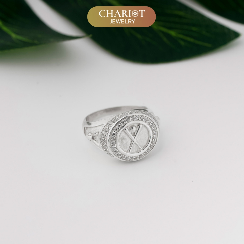 Nhẫn bạc S925 NCJ75 Tình yêu bóng chày cho nam ChariotJewelry