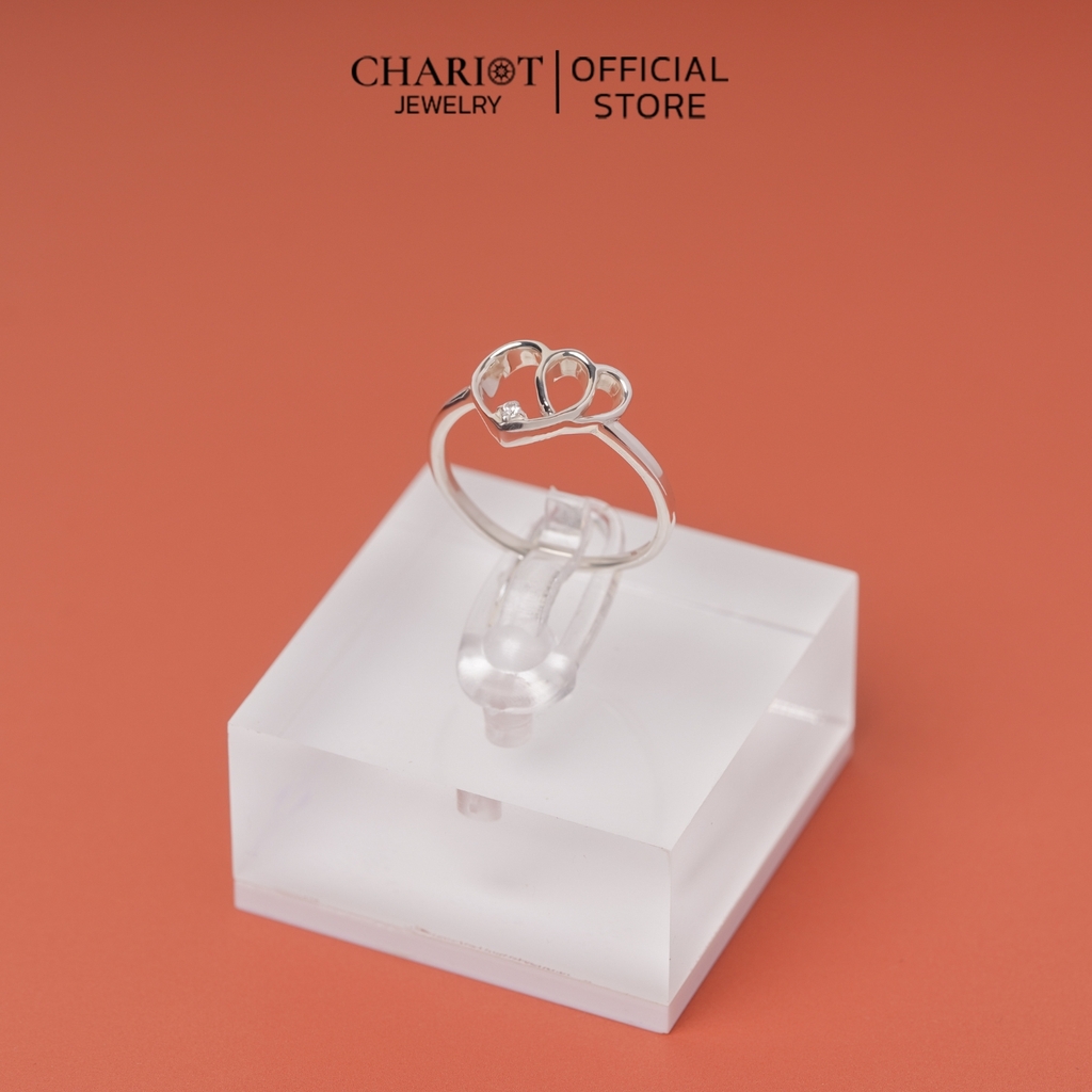 Nhẫn bạc NCJ56 S925 Trái tim đáng yêu, quà tặng 8-3 ý nghĩa dành cho bạn gái, Chariot Jewelry