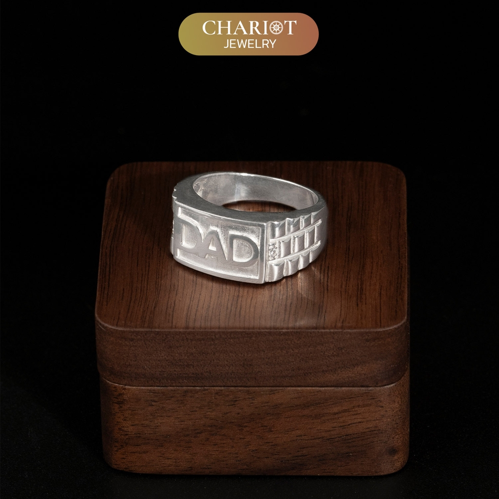 Nhẫn bạc S925 NCJ78 khắc chữ DAD món quà ý nghĩa dành tặng bố ChariotJewelry