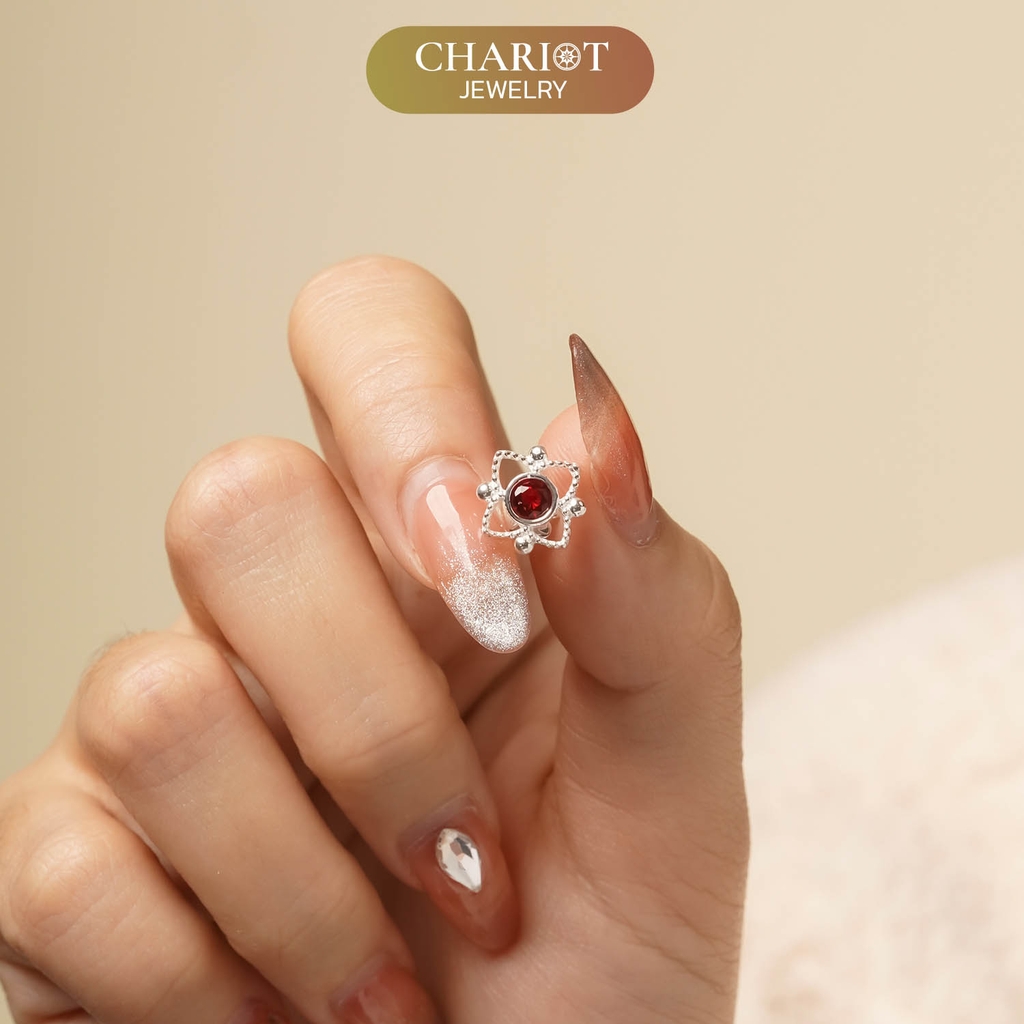 Khuyên tai bạc ECJ40 Hiemal s925 ChariotJewelry