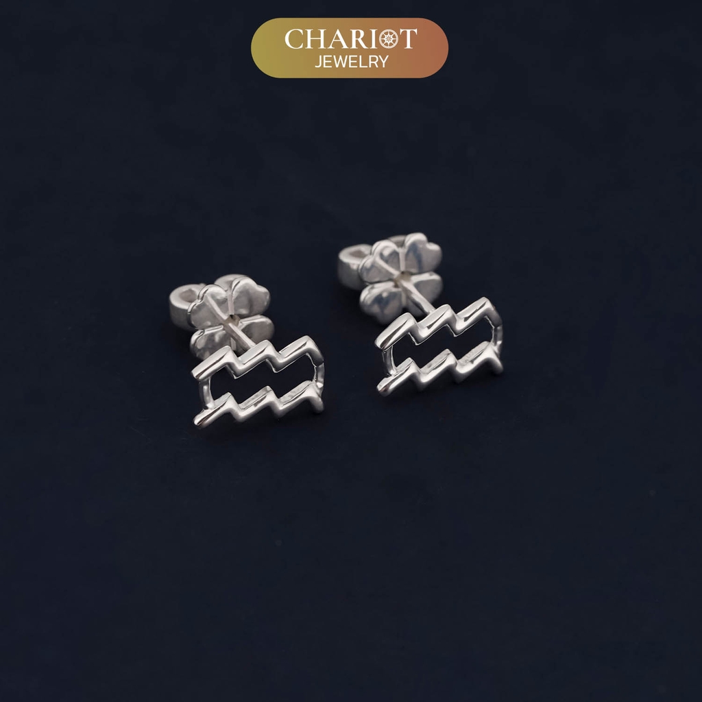 Khuyên tai bạc ECJ53 dấu ấn cung hoàng đạo ChariotJewelry