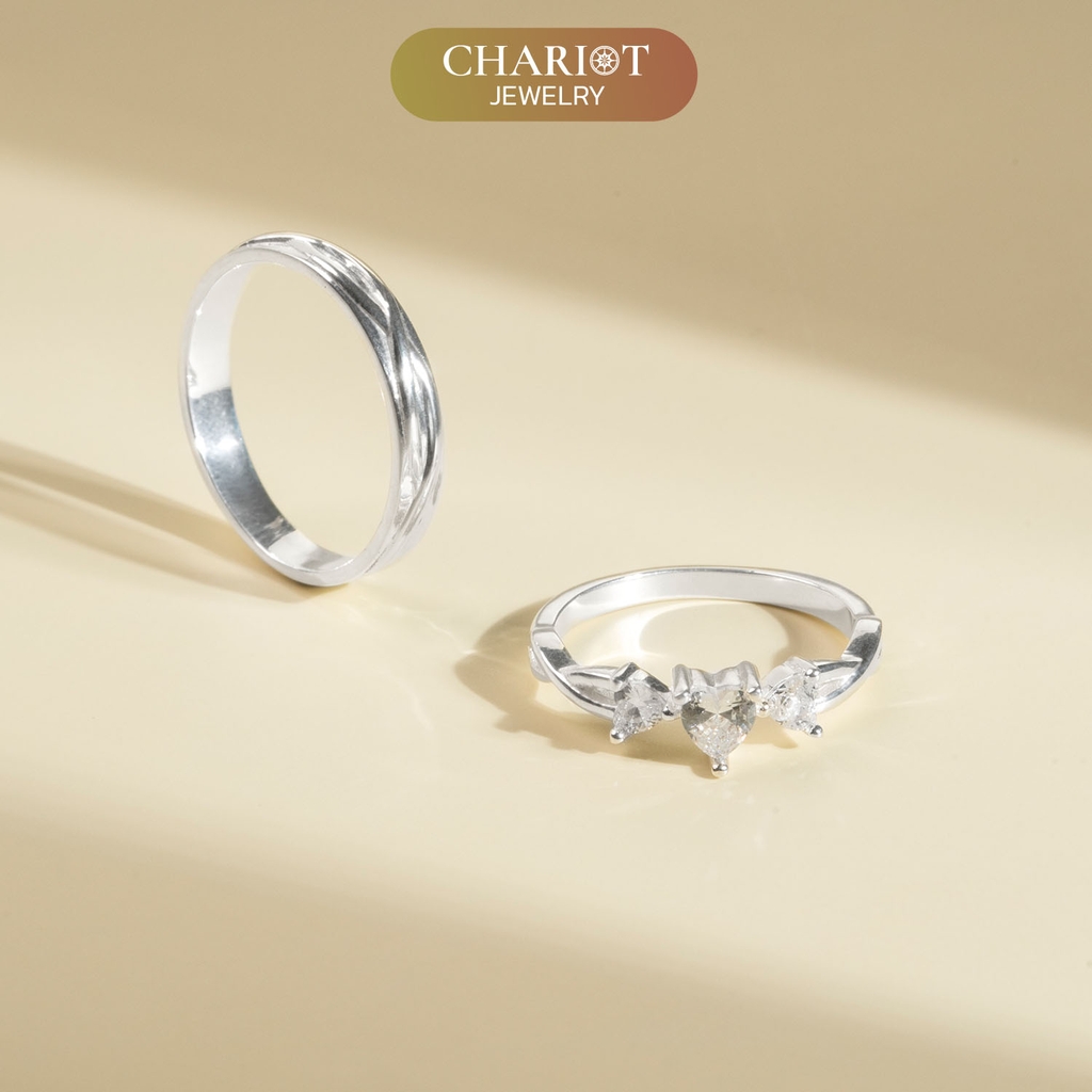 Nhẫn đôi bạc S925 nam nữ NCJ98 Infinity Love, nhẫn couple bạc, quà tặng 8-3 ý nghĩa dành tặng bạn gái, ChariotJewelry