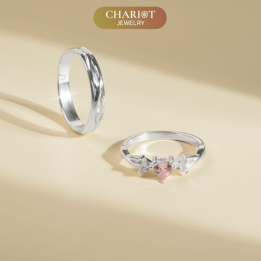 Nhẫn đôi bạc S925 nam nữ NCJ98 Infinity Love, nhẫn couple bạc, quà tặng 8-3 ý nghĩa dành tặng bạn gái, ChariotJewelry