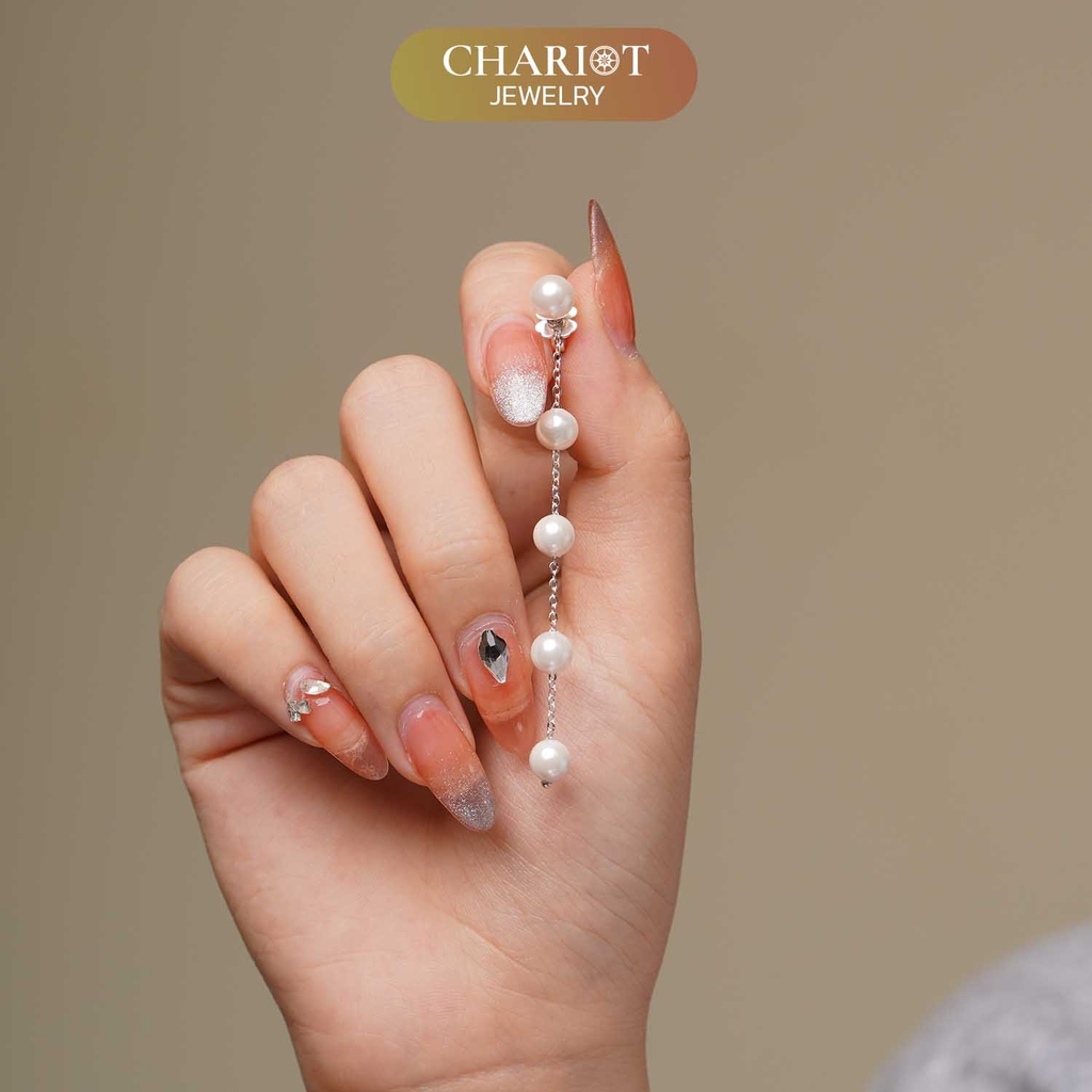 Khuyên tai bạc ECJ27 Giọt nước từ biển sâu s925 ChariotJewelry