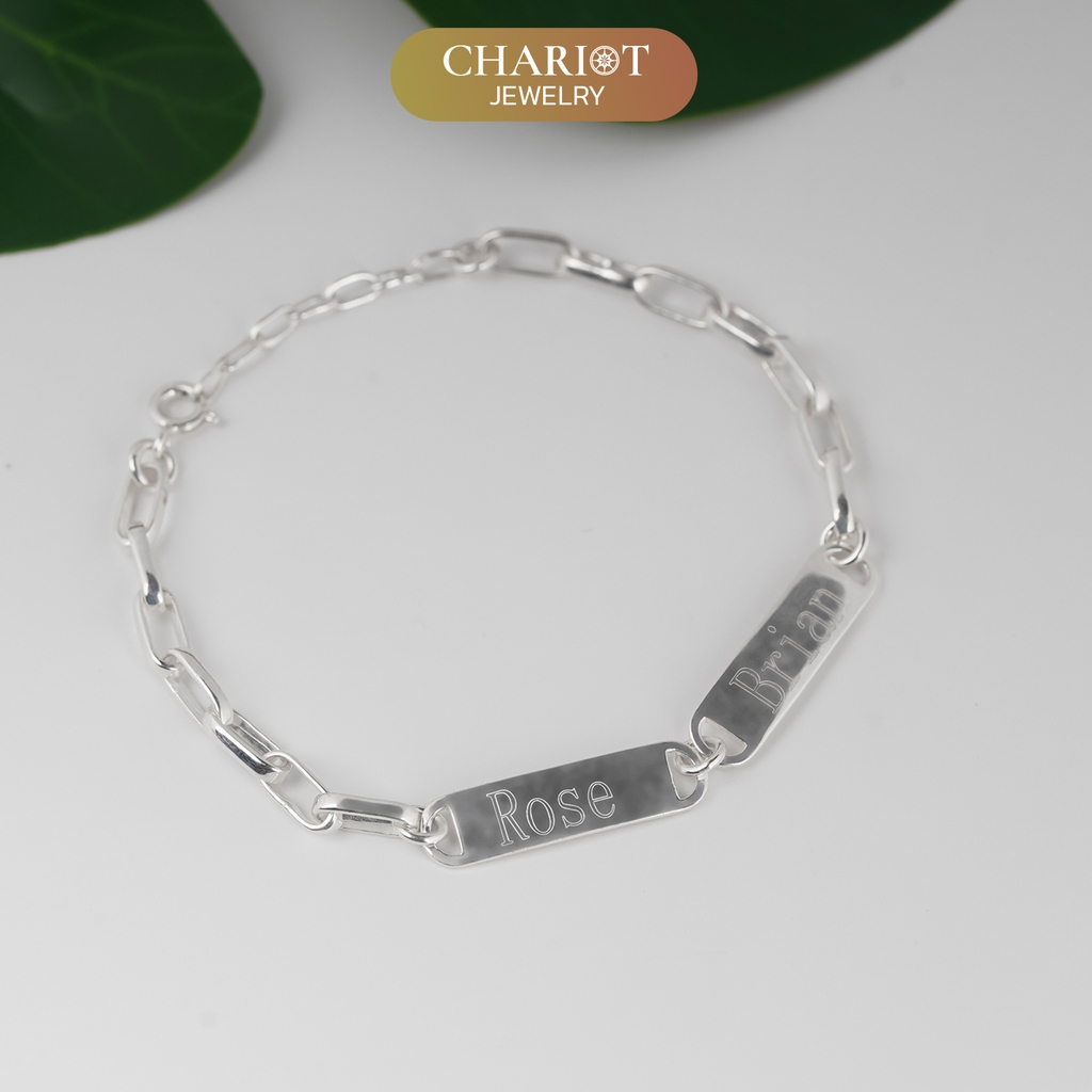 Lắc tay BCJ22 khắc tên  Chariot Jewelry