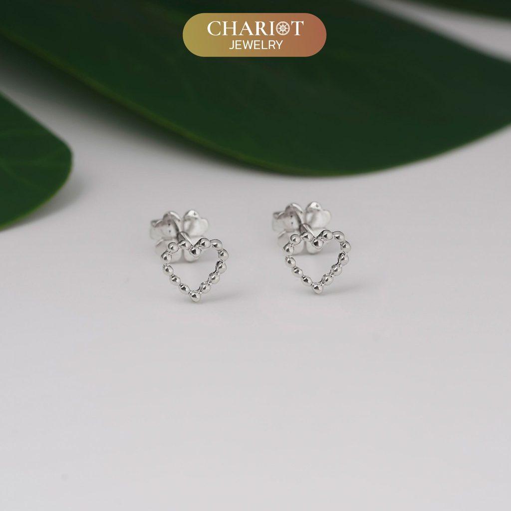 Khuyên tai bạc ECJ65 trái tim nhỏ bé ChariotJewelry