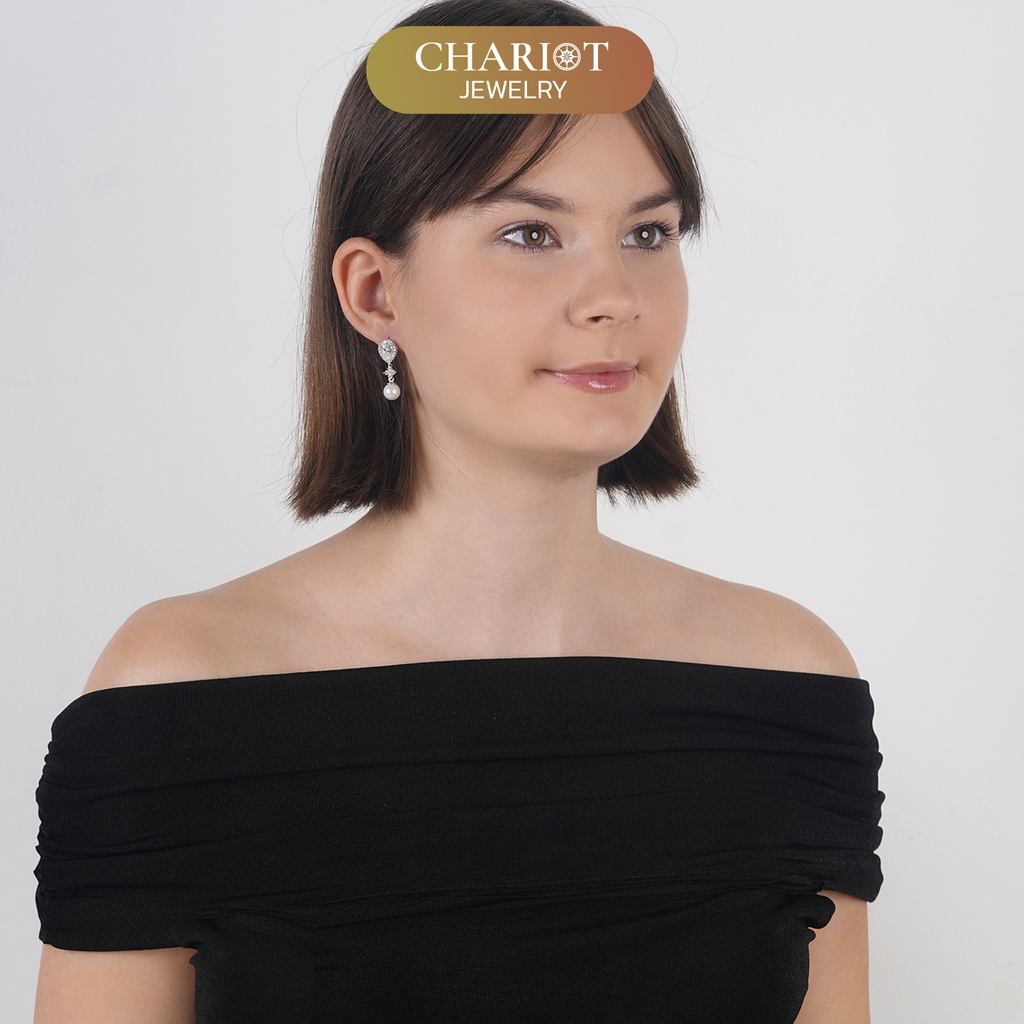 Khuyên tai bạc ECJ71 vũ trụ lấp lánh, bí ẩn Chariot Jewelry