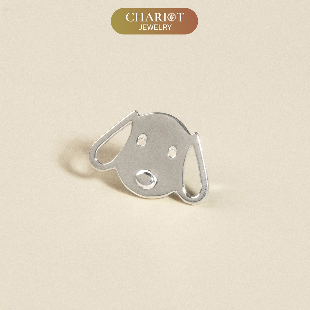 Khuyên tai bạc ECJ76 mặt cún dễ thương Chariot Jewelry