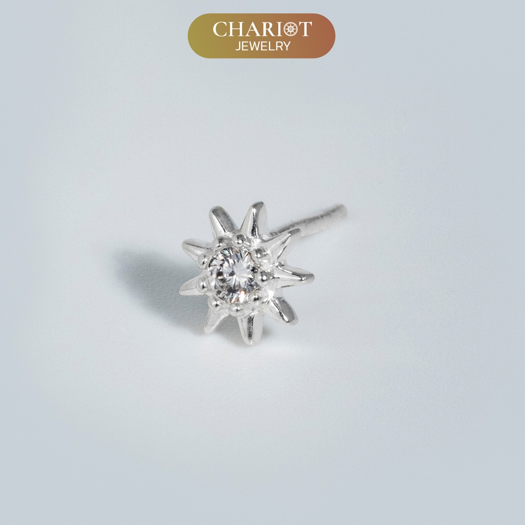 Khuyên tai bạc ECJ85 mặt trời bé xinh Chariot Jewelry