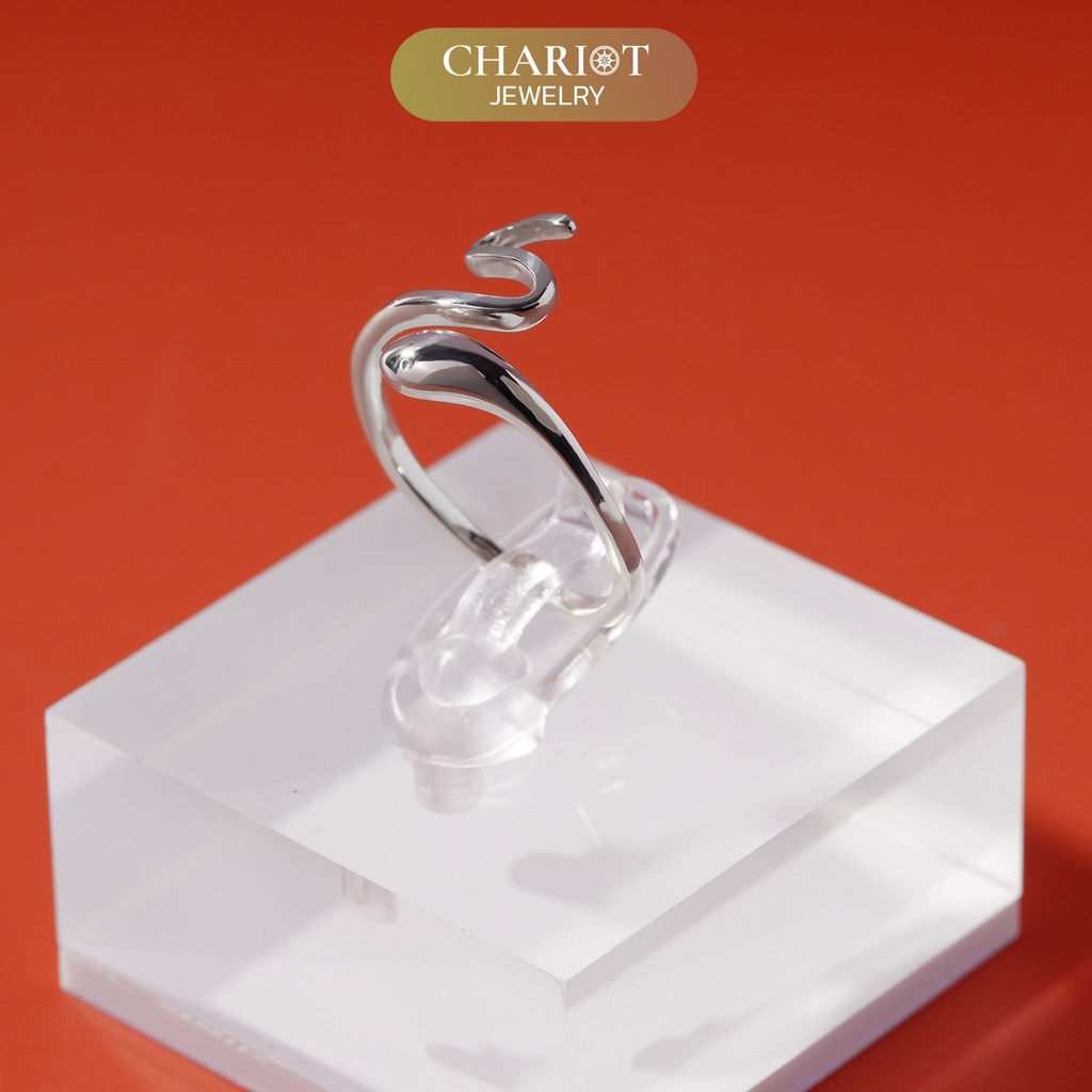 Nhẫn bạc 925 CHARIOT họa tiết hình rắn cá tính mạnh mẽ ChariotJewelry NCJ29