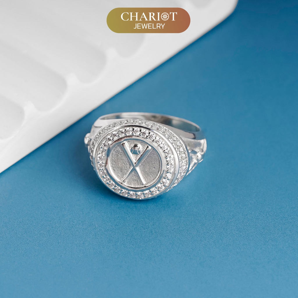 Nhẫn bạc S925 NCJ75 Tình yêu bóng chày cho nam ChariotJewelry