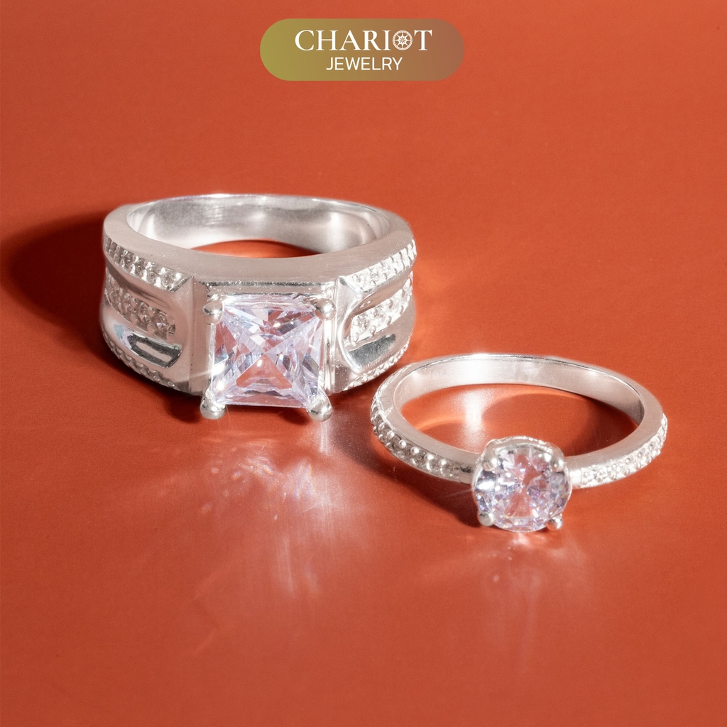 Nhẫn đôi bạc S925 nam nữ NCJ103 Tâm Giao, nhẫn couple bạc, quà tặng 8-3 ý nghĩa dành tặng bạn gái, ChariotJewelry