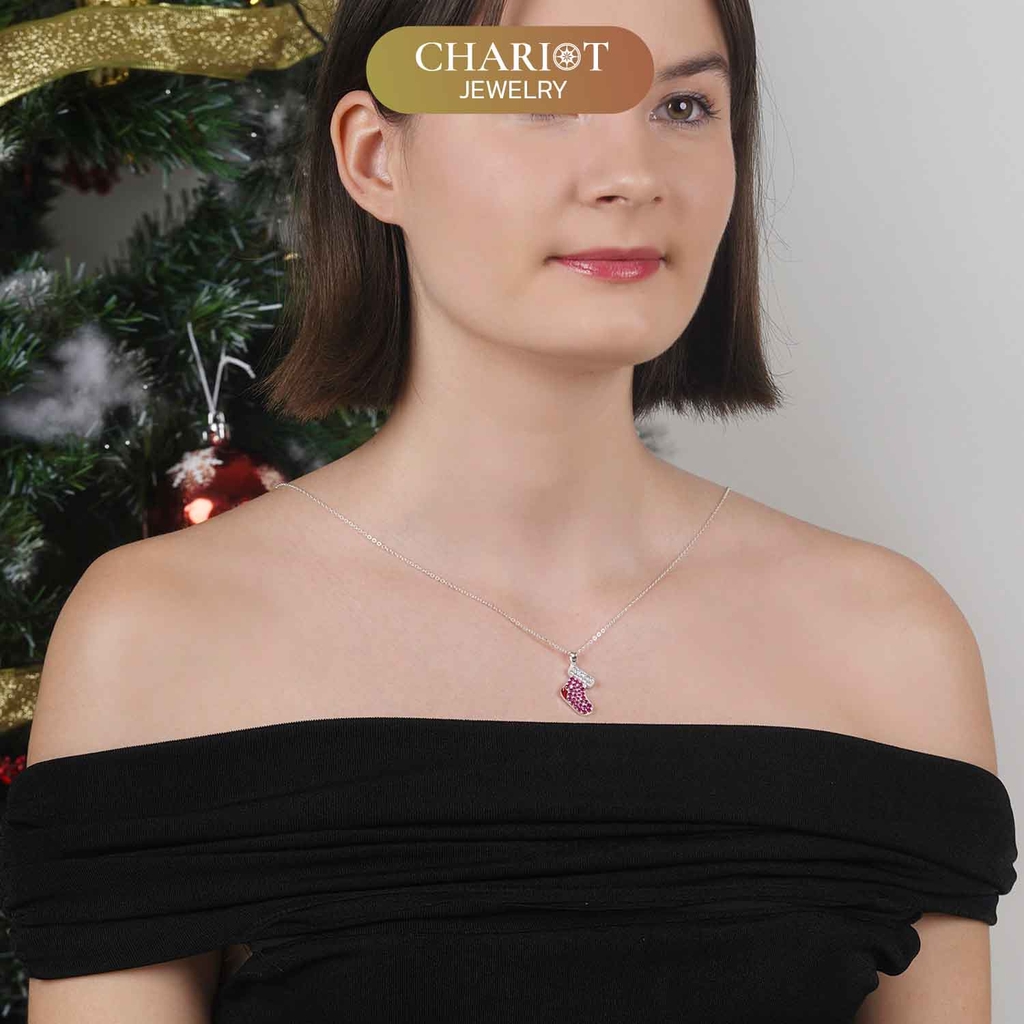 Dây chuyền bạc DCJ35 Red Stocking Christmas S925 ChariotJewelry