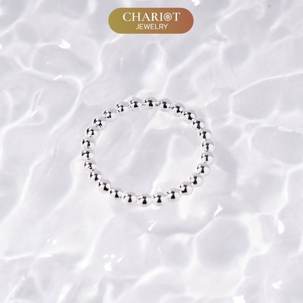 Nhẫn bạc NCJ03 hạt kết trơn, quà tặng sinh nhật dành cho bạn gái ChariotJewelry