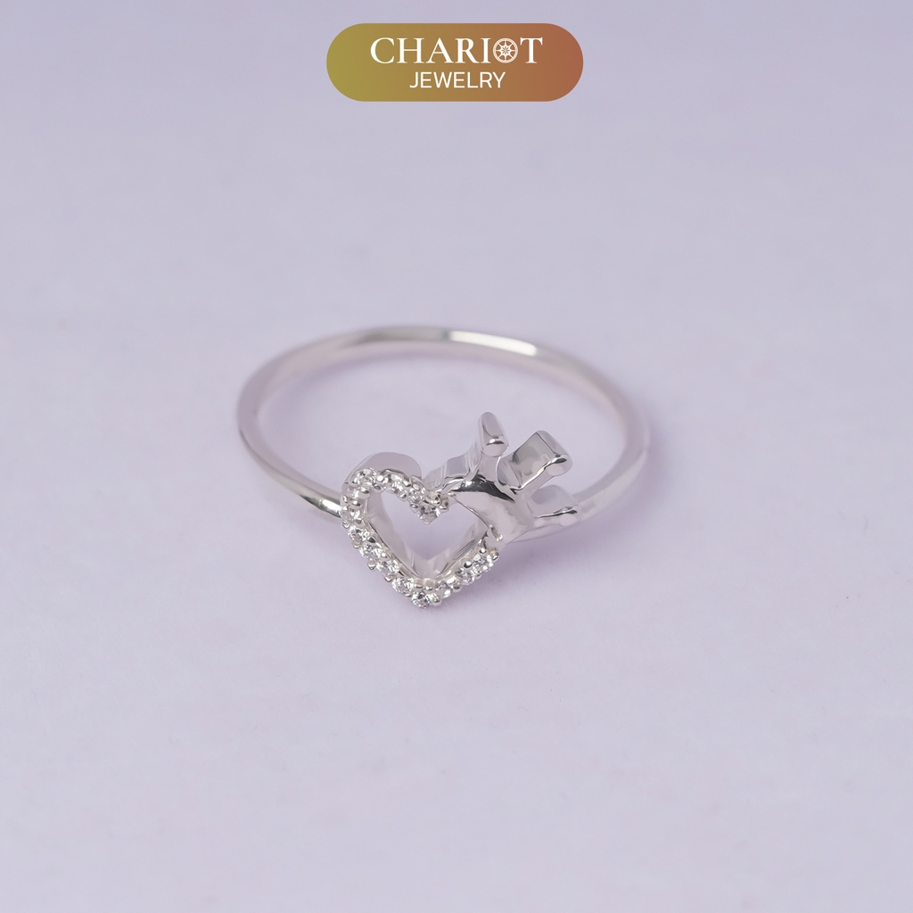 Nhẫn bạc NCJ56 S925 Trái tim đáng yêu, quà tặng 8-3 ý nghĩa dành cho bạn gái, Chariot Jewelry