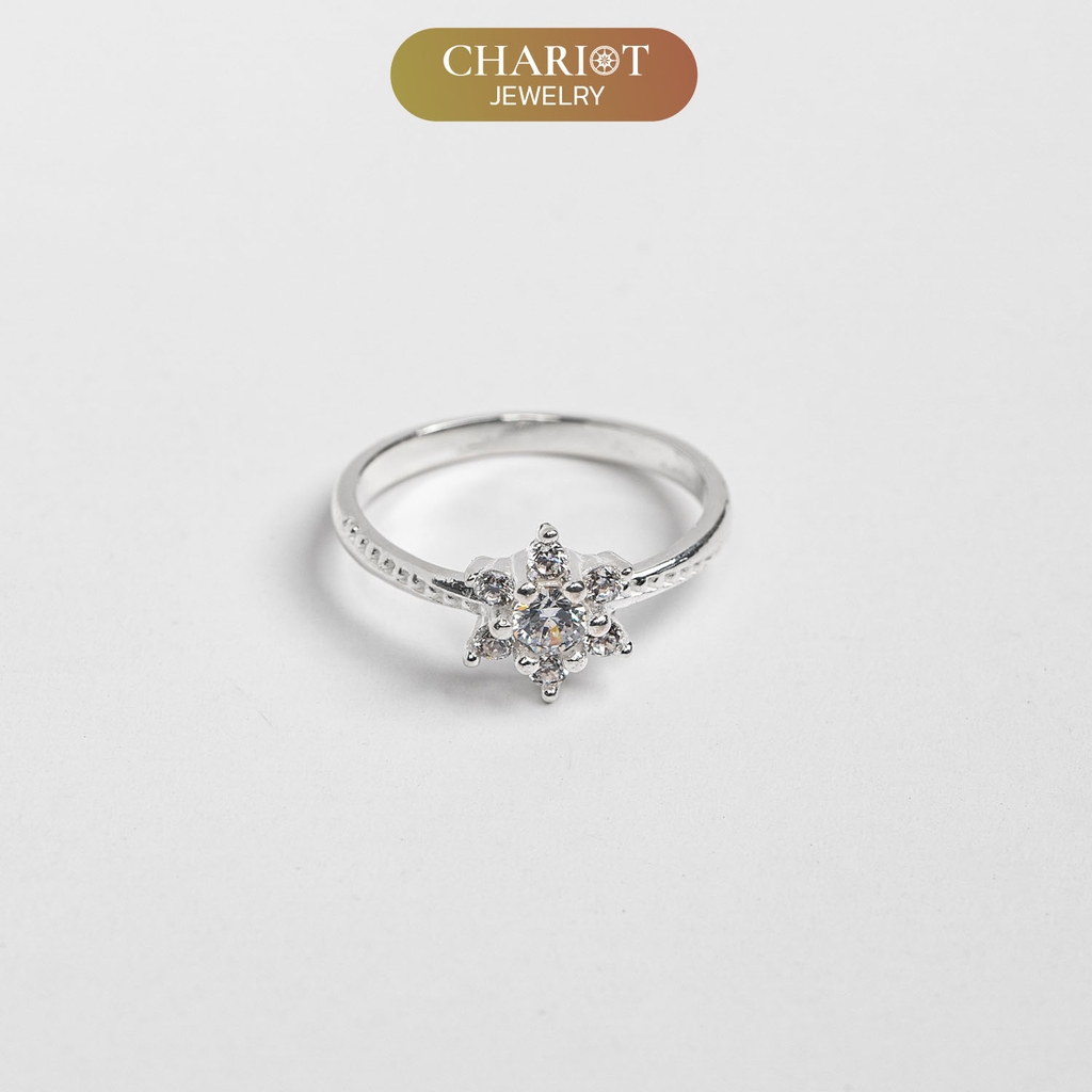 Nhẫn đôi bạc S925 nam nữ NCJ99 Sparkling Blossom, nhẫn couple bạc, quà tặng Valentine ý nghĩa dành tặng bạn gái, ChariotJewelry