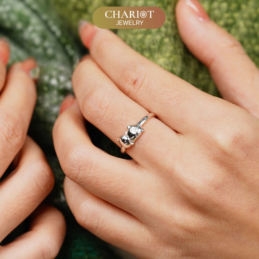 Nhẫn Bạc NCJ25 Mèo Thần Tài Chariot Jewelry