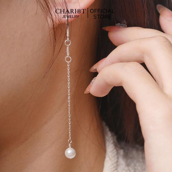 Khuyên tai nữ ECJ10 ngọc trai nhân tạo phong cách Hàn Quốc ChariotJewelry