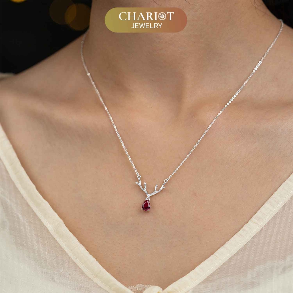 Dây chuyền bạc DCJ28 Reindeer Antler S925 ChariotJewelry
