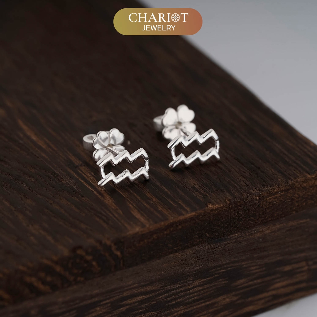 Khuyên tai bạc ECJ53 dấu ấn cung hoàng đạo ChariotJewelry