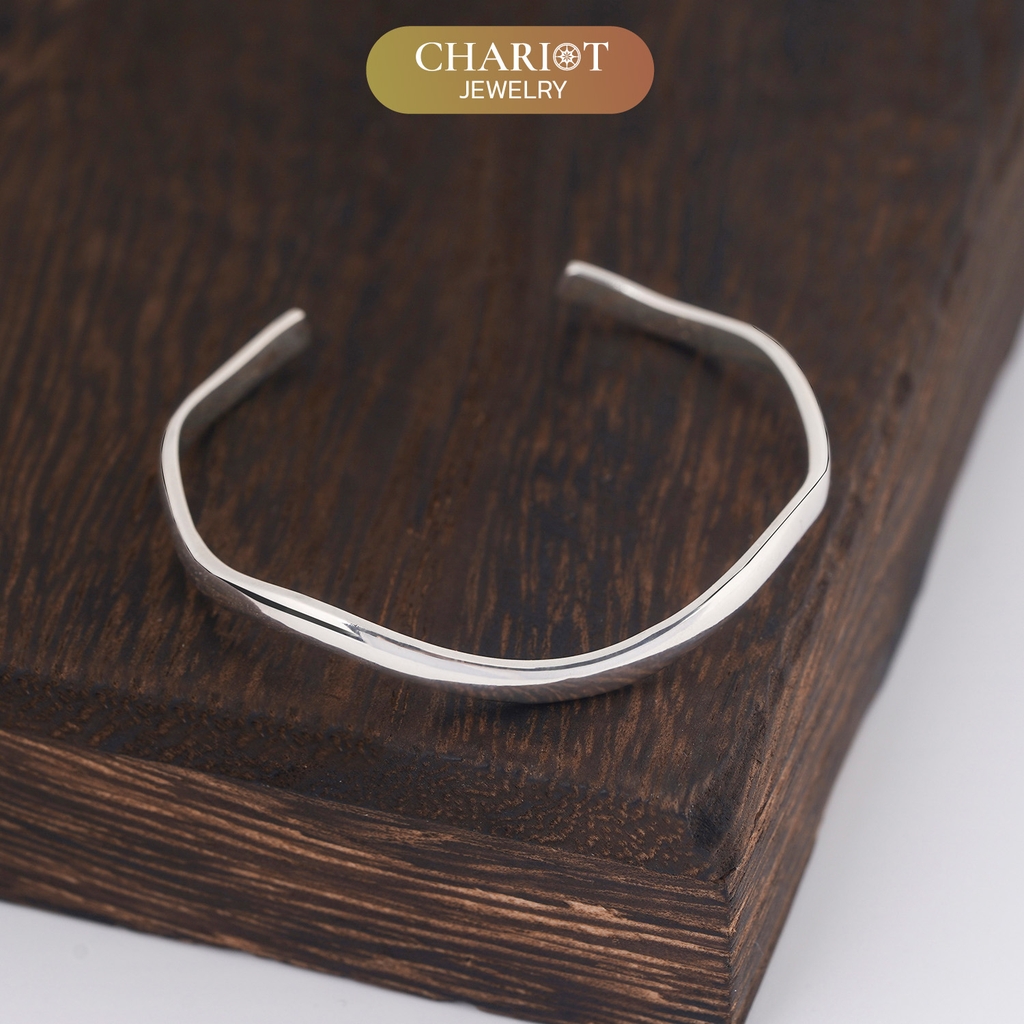 Lắc tay BCJ14 họa tiết lượn sóng đơn giản Chariot Jewelry