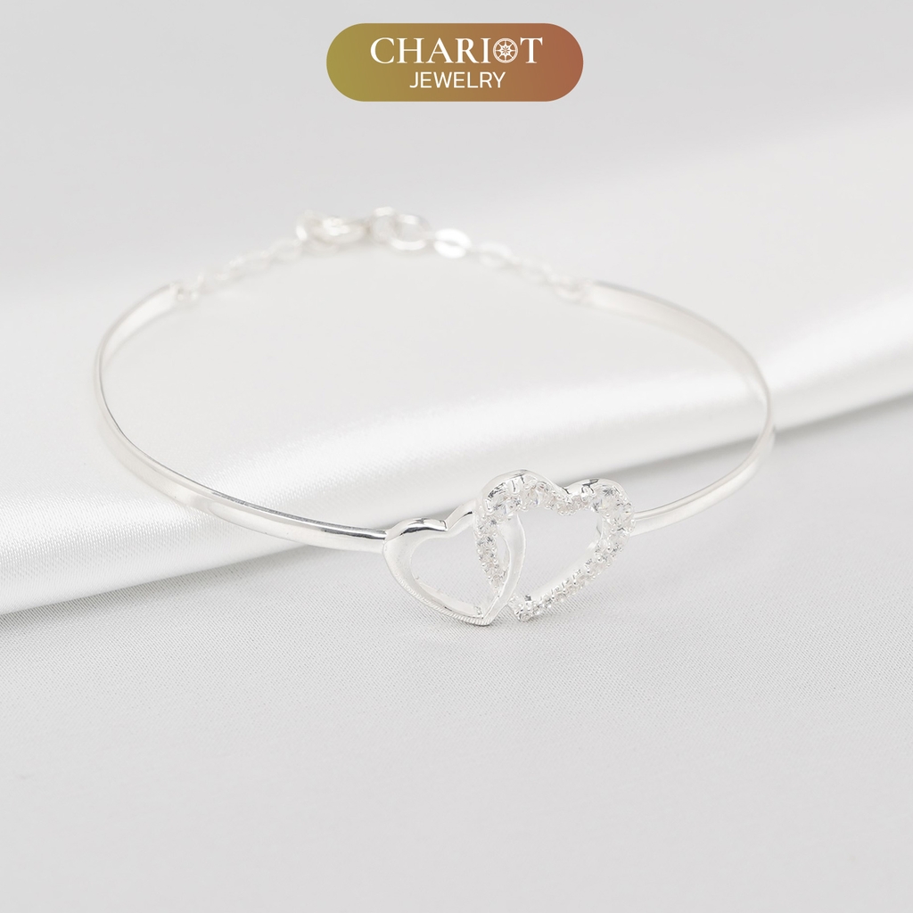 Lắc tay BCJ17 hai trái tim liên kết Chariot Jewelry