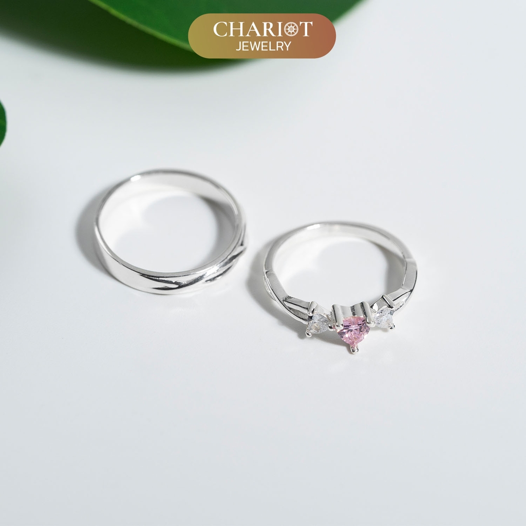 Nhẫn đôi bạc S925 nam nữ NCJ98 Infinity Love, nhẫn couple bạc, quà tặng 8-3 ý nghĩa dành tặng bạn gái, ChariotJewelry