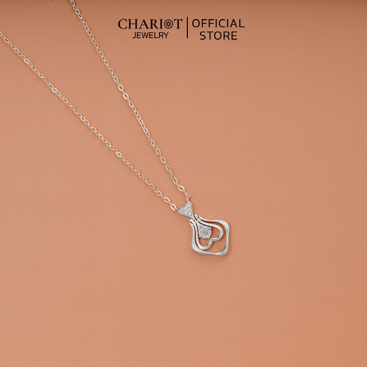 Dây chuyền bạc DCJ11 S925 Upside Down Heart, quà tặng 8-3 ý nghĩa, Chariot Jewelry