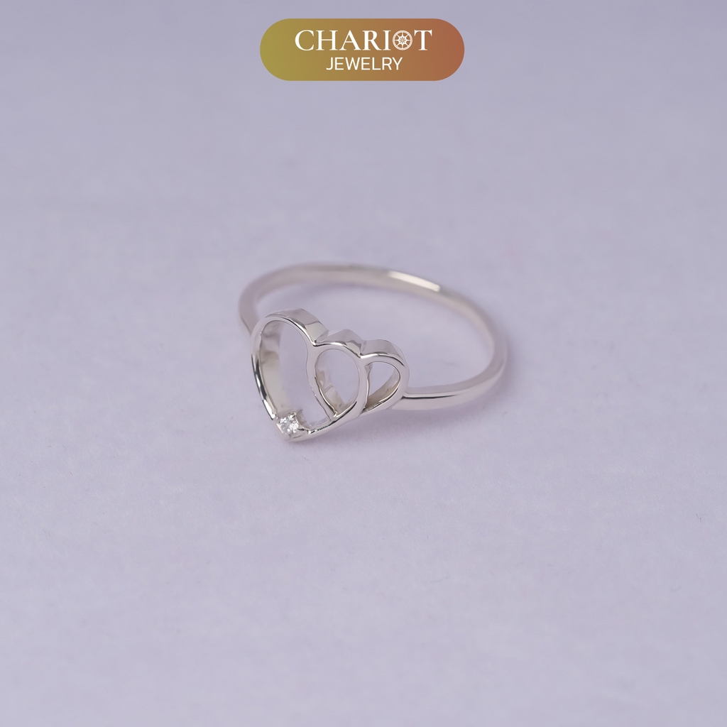 Nhẫn bạc NCJ56 Trái tim đáng yêu ChariotJewelry