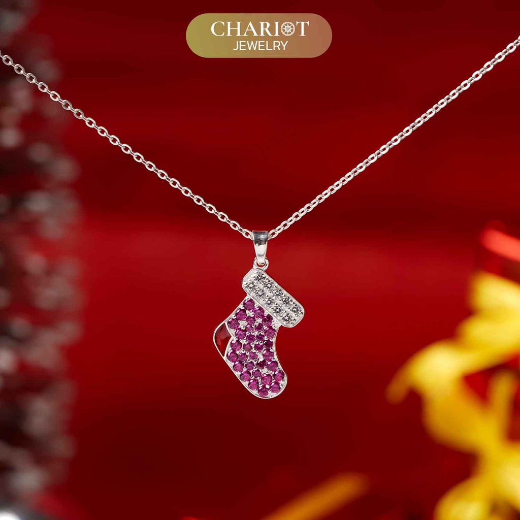 Dây chuyền bạc DCJ35 Red Stocking Christmas S925 ChariotJewelry