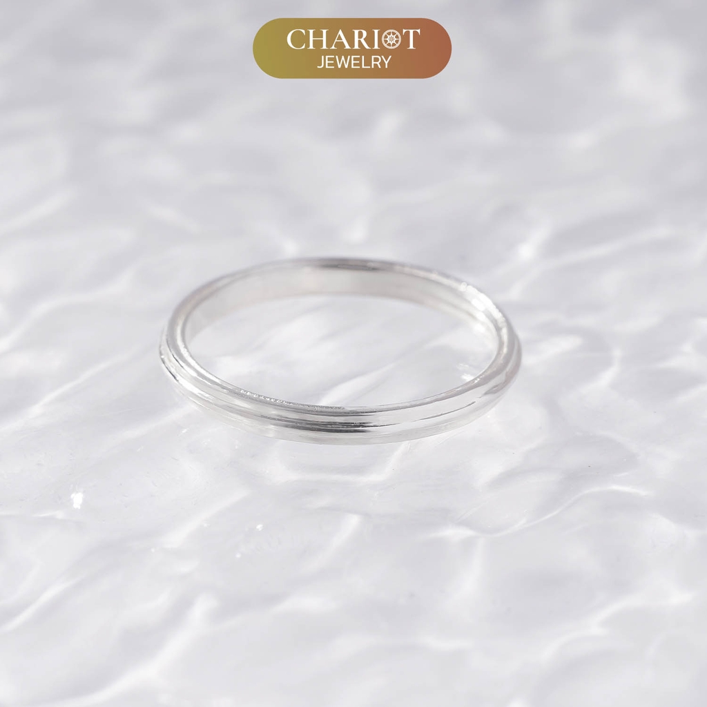 Nhẫn bạc NCJ07 3 rãnh tròn trơn Chariot Jewelry