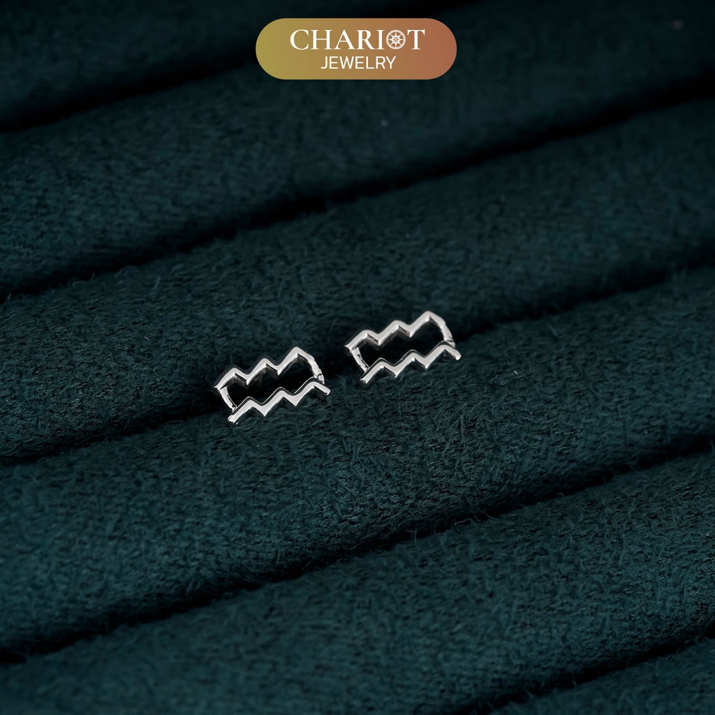 Khuyên tai bạc ECJ53 dấu ấn cung hoàng đạo ChariotJewelry