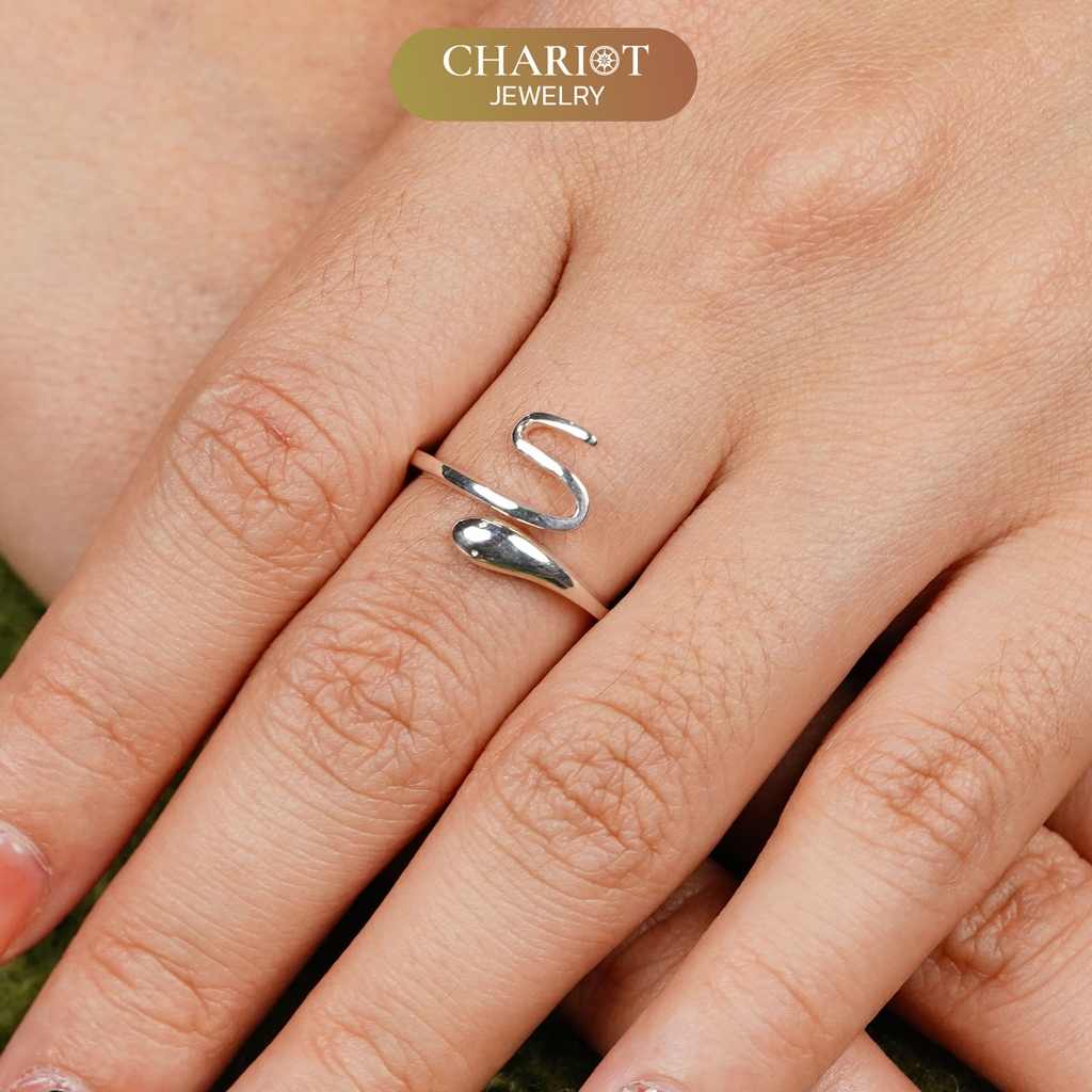 Nhẫn bạc 925 CHARIOT họa tiết hình rắn cá tính mạnh mẽ ChariotJewelry NCJ29