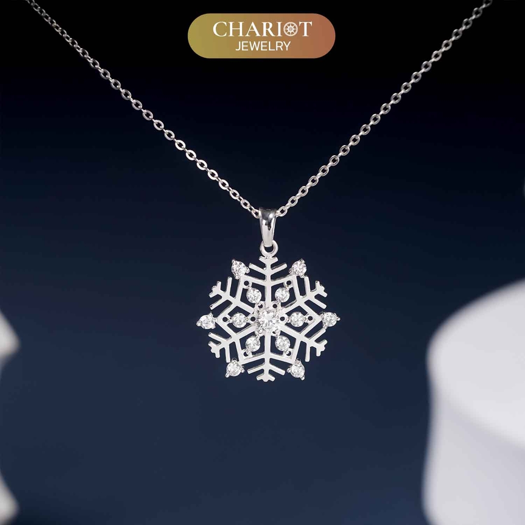Dây chuyền bạc DCJ29 s925 Bông tuyết lấp lánh, quà tặng Valentine ý nghĩa, Chariot Jewelry