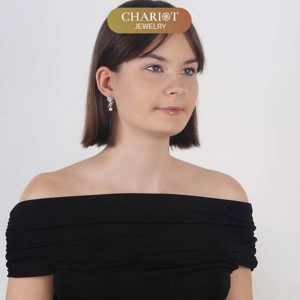 Khuyên tai bạc ECJ59 tình yêu lấp lánh ChariotJewelry