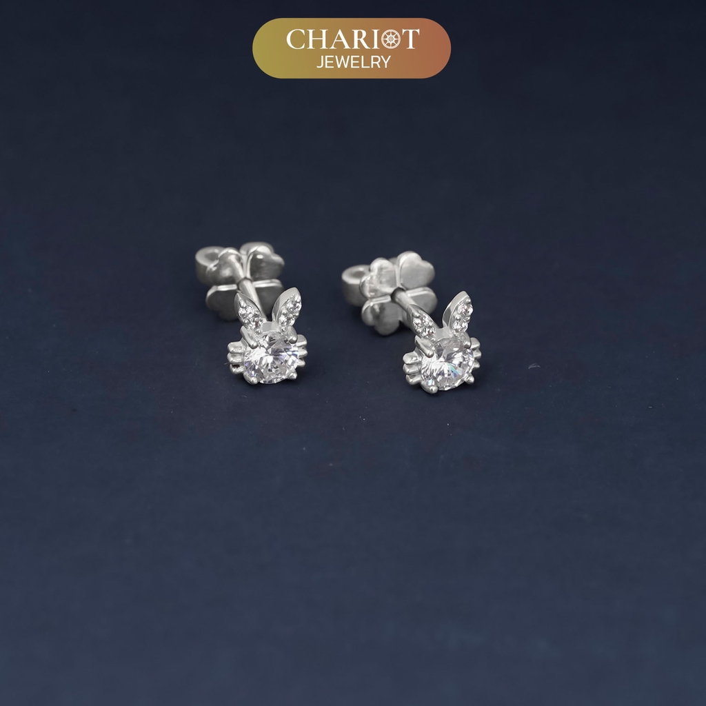 Khuyên tai bạc ECJ20 Thỏ con đáng yêu s925 ChariotJewelry