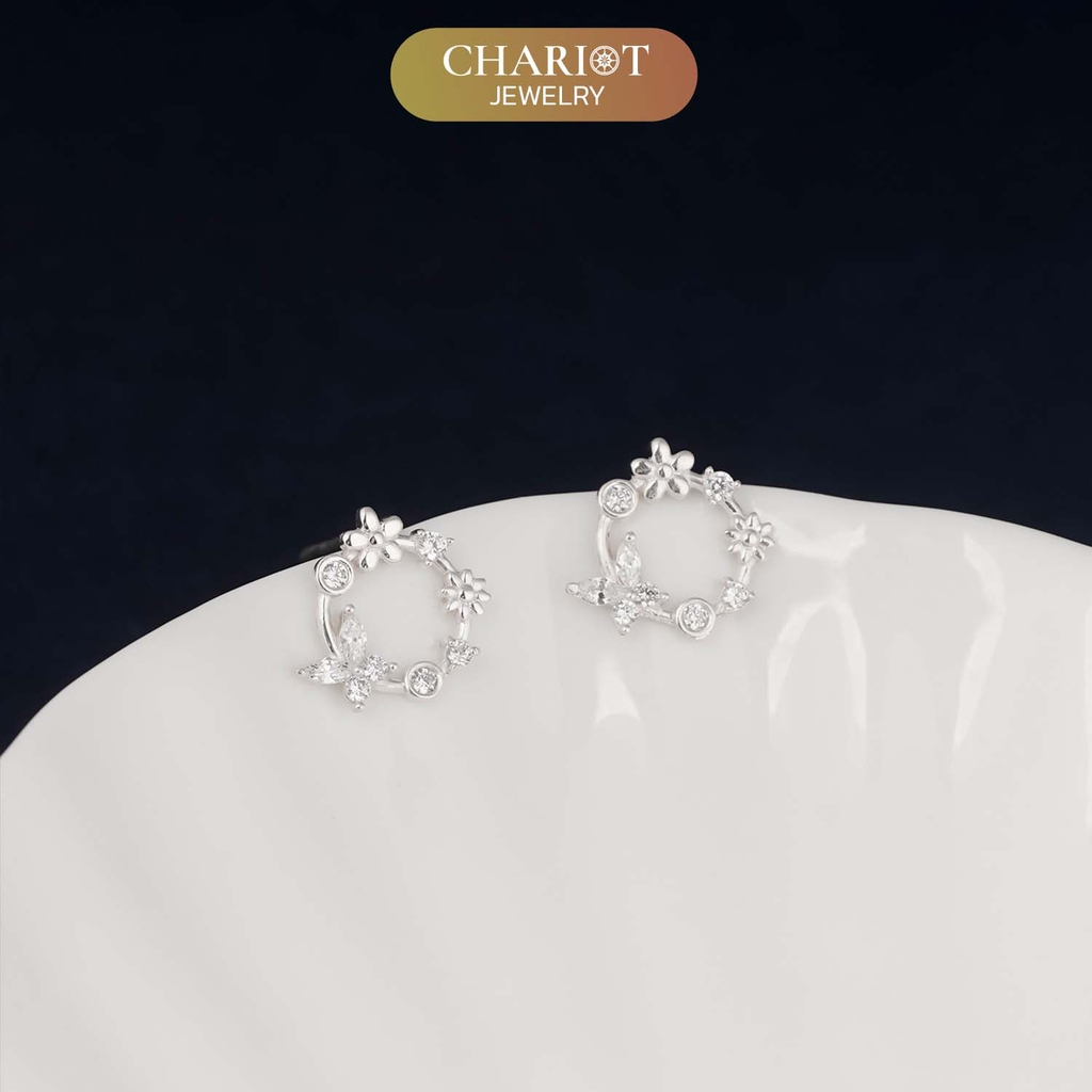 Khuyên tai bạc ECJ41 Vernalagnia s925 ChariotJewelry
